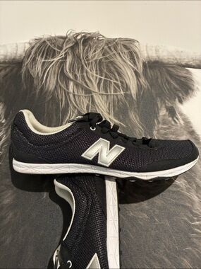 New Balance Black Mesh Athletic Sneakers with White Accents